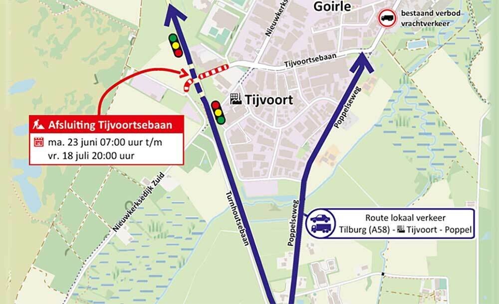 Wegafsluitingen Tijvoortsebaan