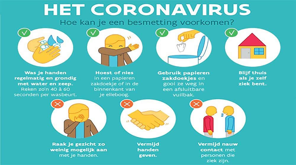 Coronavirus affiche voorzorgsmaatregelen RAWEPO