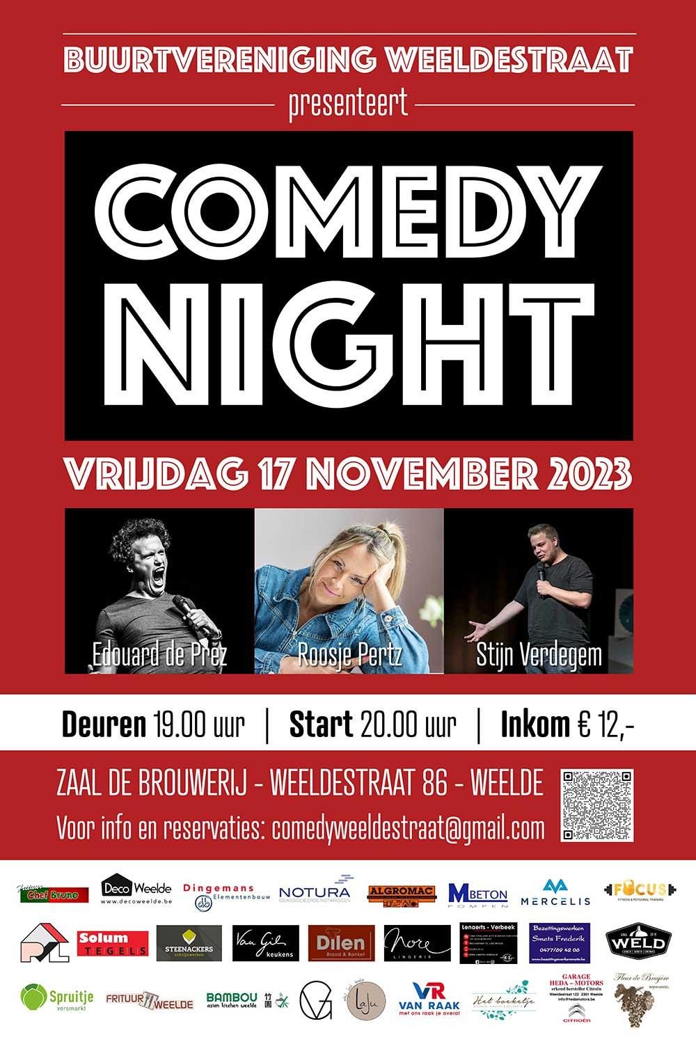 WEELDESTRAAT Comedy Night 17 11 2023