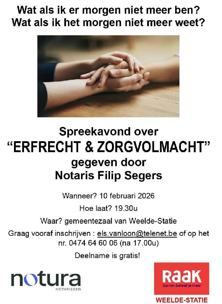 spreekavond erfrecht zorgvolmacht